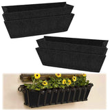 Non-Woven Hanging Flower Plant Box Liner for Trough Shaped Wall and Deck Mount Planters,Indoor and outdoor plant pots(4Pack, 24in) In Australia - Darrahopens