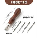 4 in 1 Wooden Handle Leather Craft Sewing Kit  DIY Hole Punch Tool for Leather Sewing Hand Stitching In Australia - Darrahopens