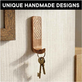 Shelf Boho Decorative Wood Adhesive Wall Hooks for Hanging Coats, Keys, Leash, Hat, Towel Holder, Cute Sticky Key Holder,  (3 Hooks ) In Australia - Darrahopens