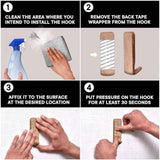 Shelf Boho Decorative Wood Adhesive Wall Hooks for Hanging Coats, Keys, Leash, Hat, Towel Holder, Cute Sticky Key Holder,  (3 Hooks ) In Australia - Darrahopens