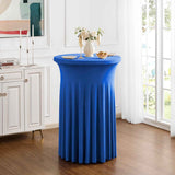 Cocktail Round Stretch  Table Cover Table Skirt High Top Tablecloth Elastic table cover(royal blue 60*110cm) In Australia - Darrahopens