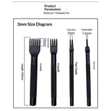 3mm Leather Craft Tools Set 1/2/4/6Prong DIY Diamond Stitching Leather Punch, Tapered Punch with Inner Teeth Polishing for Smooth Labor-Saving Operation In Australia - Darrahopens