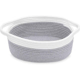 Rope Baskets for Gifts Empty, Decorative Storage Baskets for Nursery, Woven Gift Basket for Baby Shower, Dog Toy Basket with Handles for Living Room, - Grey+white In Australia - Darrahopens