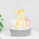 Rope Baskets for Gifts Empty, Decorative Storage Baskets for Nursery, Woven Gift Basket for Baby Shower, Dog Toy Basket with Handles for Living Room, - Grey+white In Australia - Darrahopens