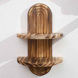 double-layer  Arched Mid Century Art Boho Decor Design Floating Shelves for Home Bedroom Living Room Farmhouse Display Wall Plant Holder Decoration, 13.58*8.66in In Australia - Darrahopens