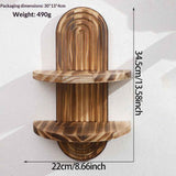 double-layer  Arched Mid Century Art Boho Decor Design Floating Shelves for Home Bedroom Living Room Farmhouse Display Wall Plant Holder Decoration, 13.58*8.66in In Australia - Darrahopens