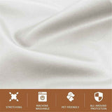 Stretch Armrest Covers for Chairs and Sofas Couch Arm Covers for Sofa, PU Armrest Covers Anti-Slip Furniture Protector Washable Armchair Slipcovers for Recliner 2pcs(White) In Australia - Darrahopens