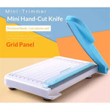 Paper Cutter Mini Paper Trimmer Guillotine Cutter 6 Inch Grid Line Panel Scale Paper Cutter for Craft Paper Photos Cards Scrapbooking Office Home Supplies(Blue+White) In Australia - Darrahopens