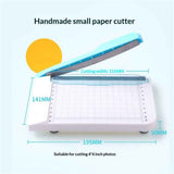 Paper Cutter Mini Paper Trimmer Guillotine Cutter 6 Inch Grid Line Panel Scale Paper Cutter for Craft Paper Photos Cards Scrapbooking Office Home Supplies(Blue+White) In Australia - Darrahopens