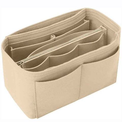 Purse Organizer Insert,  Wallet storage bag inserted into handbag storage bag, （beige22*11*13cm） In Australia - Darrahopens