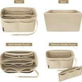 Purse Organizer Insert,  Wallet storage bag inserted into handbag storage bag, （beige22*11*13cm） In Australia - Darrahopens