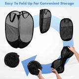 Popup Mesh Laundry Basket, Collapsible and Portable Clothes Washing Laundry Hamper with Reinforced Carry Handle (Black 2pcs) In Australia - Darrahopens