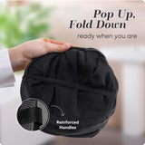 Popup Mesh Laundry Basket, Collapsible and Portable Clothes Washing Laundry Hamper with Reinforced Carry Handle (Black 2pcs) In Australia - Darrahopens