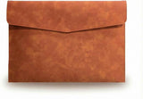 A4 PU Leather Envelope Documents File Portfolio Large Capacity Folders Travel Bag for Paper Letter Stationery Organizer and Tablet Case PC Sleeve (light brown） In Australia - Darrahopens