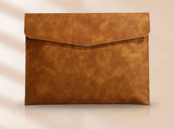 A4 PU Leather Envelope Documents File Portfolio Large Capacity Folders Travel Bag for Paper Letter Stationery Organizer and Tablet Case PC Sleeve (light brown） In Australia - Darrahopens