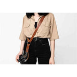 Leather camera shoulder strap, convenient universal digital device adjustment, adjustable back safety belt rope（Brown Third Generation） In Australia - Darrahopens