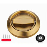 2pcs  Recessed Door Handles, Round Flush Pulls Stainless Steel Furniture Locks Hidden Embedded Fireproof Door Furniture (yellow) In Australia - Darrahopens