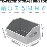 2 Pack Dog Toy Basket, Collapsible Cat Dog Toy Bin with Handles, Fabric Trapezoid Dog Toy Box Storage for Pet Dogs Toys,Blankets,Clothes and Accessories (Gray)