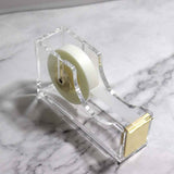 Acrylic Tape Dispenser  – Heavy Duty Refillable Tape Holder for Home and School Crafting – Stylish Desktop Accessory for Gift Wrapping, Gold In Australia - Darrahopens