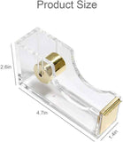 Acrylic Tape Dispenser  – Heavy Duty Refillable Tape Holder for Home and School Crafting – Stylish Desktop Accessory for Gift Wrapping, Gold In Australia - Darrahopens
