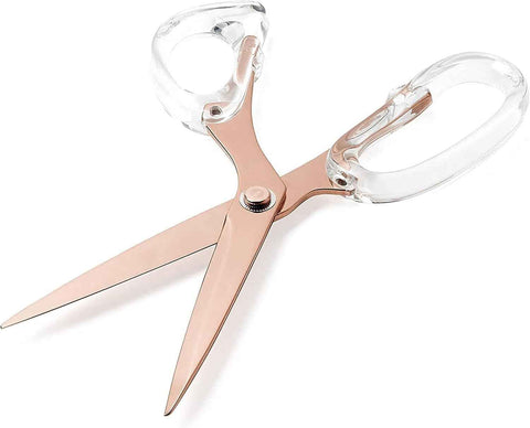 OfficeGoods 6” Stainless Steel Acrylic Scissors For Office and Home - Aesthetic and Sharp All Purpose Scissors, Perfect For Sewing, Arts and Crafts - Clear Rose Gold Metal In Australia - Darrahopens