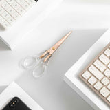 OfficeGoods 6” Stainless Steel Acrylic Scissors For Office and Home - Aesthetic and Sharp All Purpose Scissors, Perfect For Sewing, Arts and Crafts - Clear Rose Gold Metal In Australia - Darrahopens
