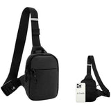 Mini Sling Bag for Men Women, Small Crossbody Casual Utility Chest Phone Bag for Travel Workout（Black） In Australia - Darrahopens