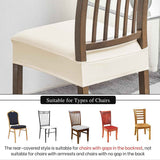 Waterproof Pu Leather Seat Covers for Dining Room Chairs Set of 4, Stretch Fit Removable Washable Kitchen Chair Seat Slipcovers Protector, white In Australia - Darrahopens
