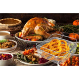 Square Air Fryer Basket Air Fryer Accessories, 304 Stainless Steel Mesh Basket with Handle Replacement Accessory In Australia - Darrahopens