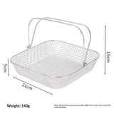Square Air Fryer Basket Air Fryer Accessories, 304 Stainless Steel Mesh Basket with Handle Replacement Accessory In Australia - Darrahopens