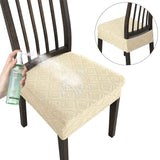 Stretch Dining Chair Seat Covers Set of 4, Soft Removable Washable Seat Covers for Dining Chairs, Dining Room Seat Cover Protector ( Beige) In Australia - Darrahopens