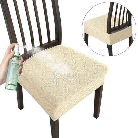 Stretch Dining Chair Seat Covers Set of 4, Soft Removable Washable Seat Covers for Dining Chairs, Dining Room Seat Cover Protector ( Beige) In Australia - Darrahopens