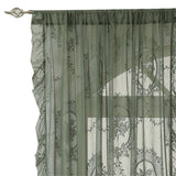 Green Lace Curtain Ruffles Sheer Curtain for Girls Bedroom Rod Pocket Voile Drapes Light Filtering Tulle for Dining Living Room, 2 Panels 140*100cm In Australia - Darrahopens