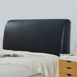 Waterproof PU Leather Stretch Bed Headboard Cover Wipeable Headboard Slipcover Dustproof Bed Head Cover for Bedroom (Black,180CM*70CM) In Australia - Darrahopens