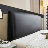 Waterproof PU Leather Stretch Bed Headboard Cover Wipeable Headboard Slipcover Dustproof Bed Head Cover for Bedroom (Black,180CM*70CM) In Australia - Darrahopens
