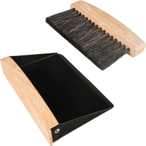 Mini Metal Dustpan and Brush Set for Sweeping Crumbs Fireplace, Natural Table Sweeper Combo Black In Australia - Darrahopens