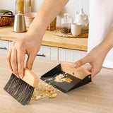 Mini Metal Dustpan and Brush Set for Sweeping Crumbs Fireplace, Natural Table Sweeper Combo Black In Australia - Darrahopens