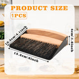 Mini Metal Dustpan and Brush Set for Sweeping Crumbs Fireplace, Natural Table Sweeper Combo Black In Australia - Darrahopens