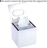 Square Stainless Steel Tissue Box Cover - Wall Mounted Stylish Paper Facial Cover, Modern Metal Tissue Box Holder for Bedroom/Bathroom/Vanity/Countertop（304 bright light） In Australia - Darrahopens