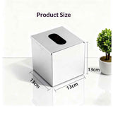 Square Stainless Steel Tissue Box Cover - Wall Mounted Stylish Paper Facial Cover, Modern Metal Tissue Box Holder for Bedroom/Bathroom/Vanity/Countertop（304 bright light） In Australia - Darrahopens