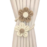 2pcs Curtain Tie Backs for Curtain Drapes, Boho Decor Holdback Farmhouse TieBacks for Blackout/Sheer Curtains, Natural Decor Shabby Chic Drapery Holder, | Cream&Khaki In Australia - Darrahopens