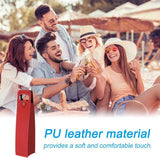Reusable Leather Wine Tote Carrier for Bottles - Portable Champagne Gift Bags for Picnic, Party, Wedding（Red） In Australia - Darrahopens