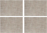 Beige Placemats Set of 4- Heat Resistant Non-Slip Place mats for Dining Table, Washable Durable PVC Woven Table Mats (Beige, 4) In Australia - Darrahopens
