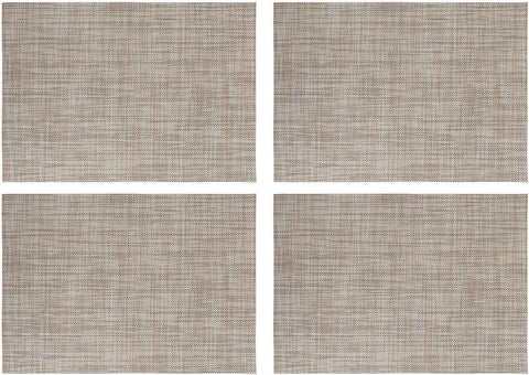 Beige Placemats Set of 4- Heat Resistant Non-Slip Place mats for Dining Table, Washable Durable PVC Woven Table Mats (Beige, 4) In Australia - Darrahopens