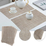 Beige Placemats Set of 4- Heat Resistant Non-Slip Place mats for Dining Table, Washable Durable PVC Woven Table Mats (Beige, 4) In Australia - Darrahopens