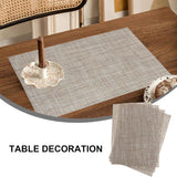 Beige Placemats Set of 4- Heat Resistant Non-Slip Place mats for Dining Table, Washable Durable PVC Woven Table Mats (Beige, 4) In Australia - Darrahopens