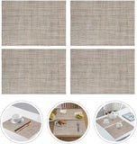 Beige Placemats Set of 4- Heat Resistant Non-Slip Place mats for Dining Table, Washable Durable PVC Woven Table Mats (Beige, 4) In Australia - Darrahopens