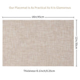 Beige Placemats Set of 4- Heat Resistant Non-Slip Place mats for Dining Table, Washable Durable PVC Woven Table Mats (Beige, 4) In Australia - Darrahopens