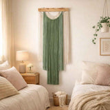 Wall Hanging Boho Wall Decor Green and Beige Yarn Wall Art for Living Room Bedroom Office Nursery Apartment Yoga Room Decor,（ Green ） In Australia - Darrahopens