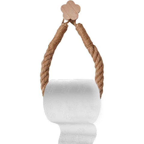 2pcs Hand woven paper holder, solid wood non perforated toilet tissue box, towel storage rack, face towel storage rack（Plum blossom style） In Australia - Darrahopens